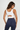 Adele Mesh Ribbed Top - White - Gazelle Activewear